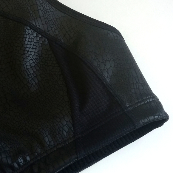 Syrokan Black Crocodile Animal Print High Impact Sports Workout Bra XL - Picture 5 of 15